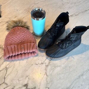 ESPIRIT ZIPPER/LACE UP WINTER BOOTS WATERPROOF SIZE 6.5